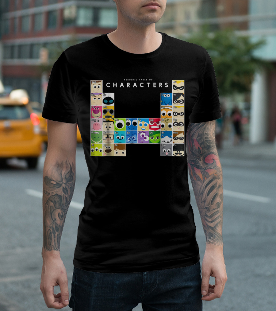 Periodic Table of Pixar Disney Characters T-Shirt