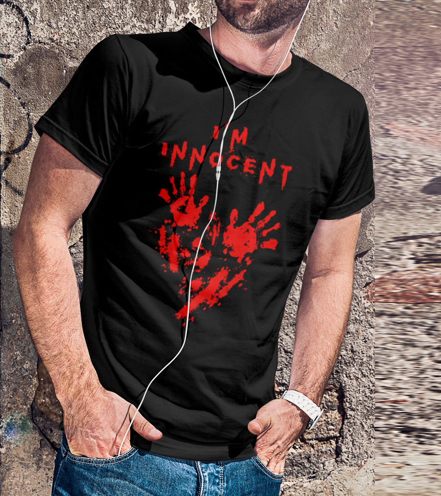 I'm Innocent Bloody Halloween Costume Handprints T-Shirt