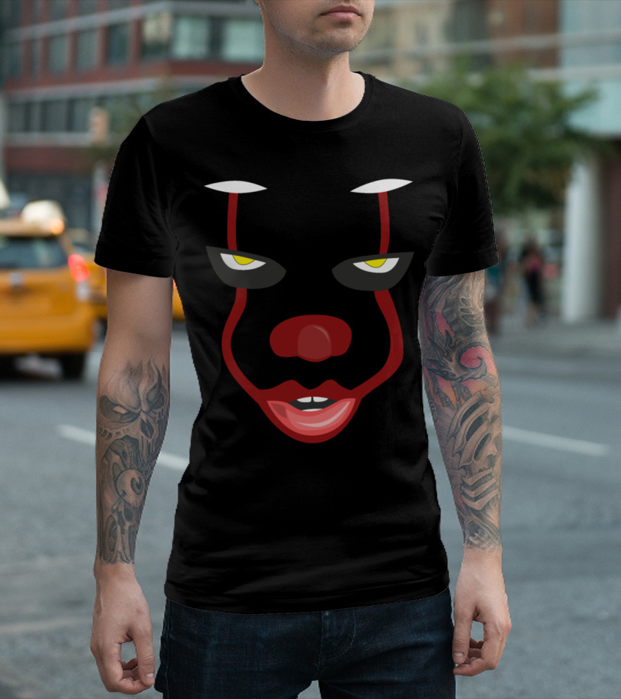 Horror Clown Face Halloween Scary Mask T-Shirt
