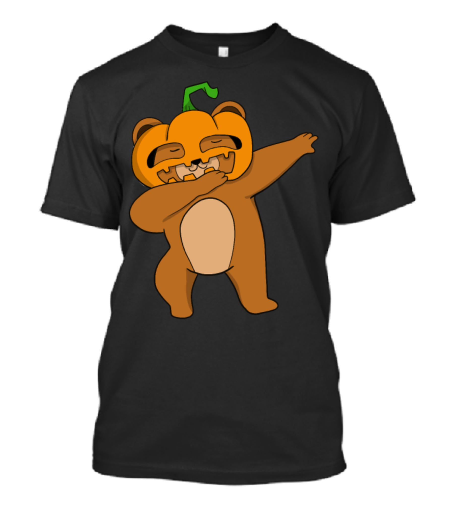 Dabbing Pumpkin Mask Bear Halloween T-Shirt