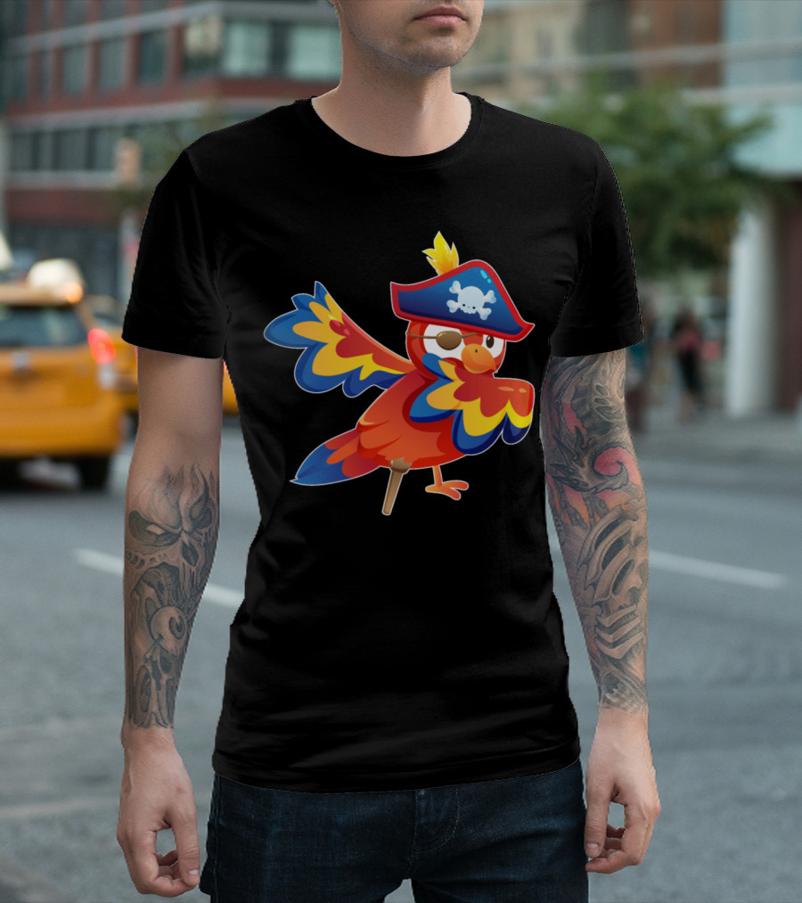 Pirate Parrot Dab with Skull Hat T-Shirt