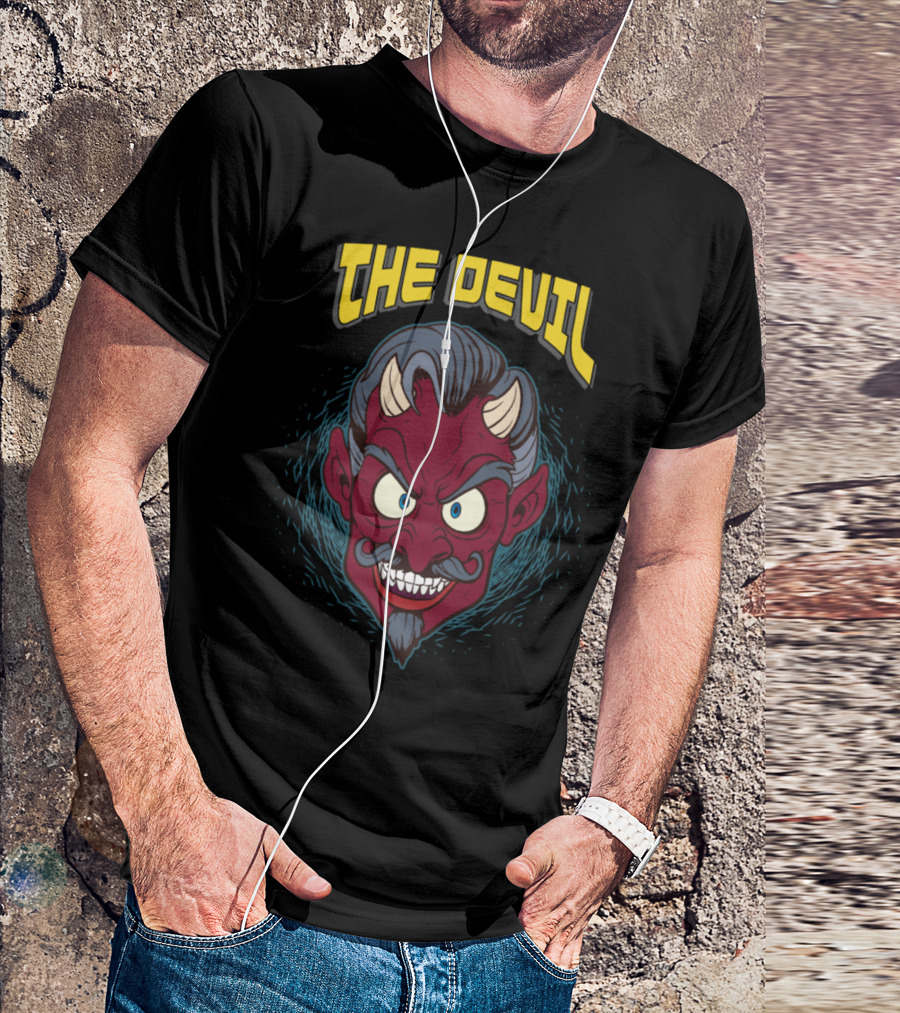 The Devil Evil Monster Horned Face T-Shirt