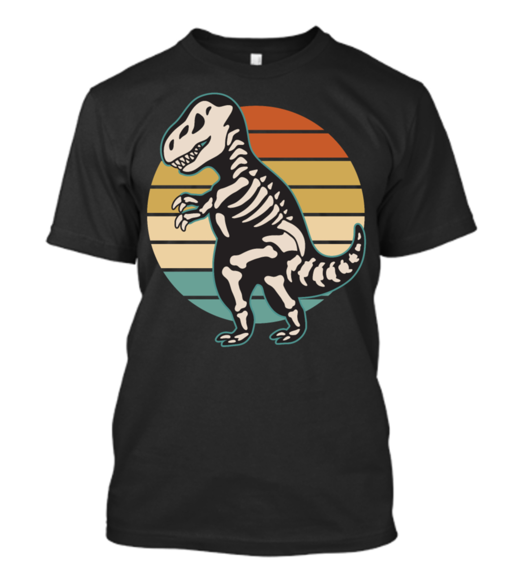 Dinosaur Skeleton Retro Vintage Sunset T-Shirt