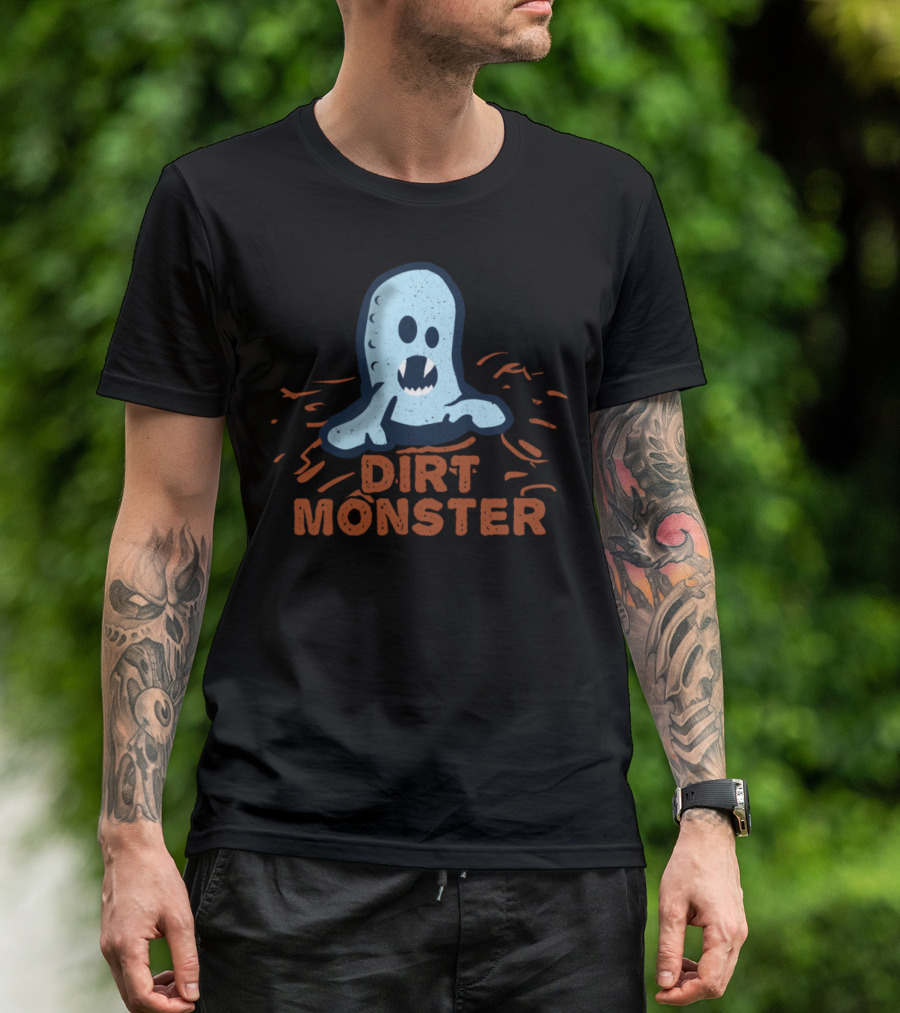 Dirt Monster Blue Ghost Creature In Muddy Landscape T-Shirt