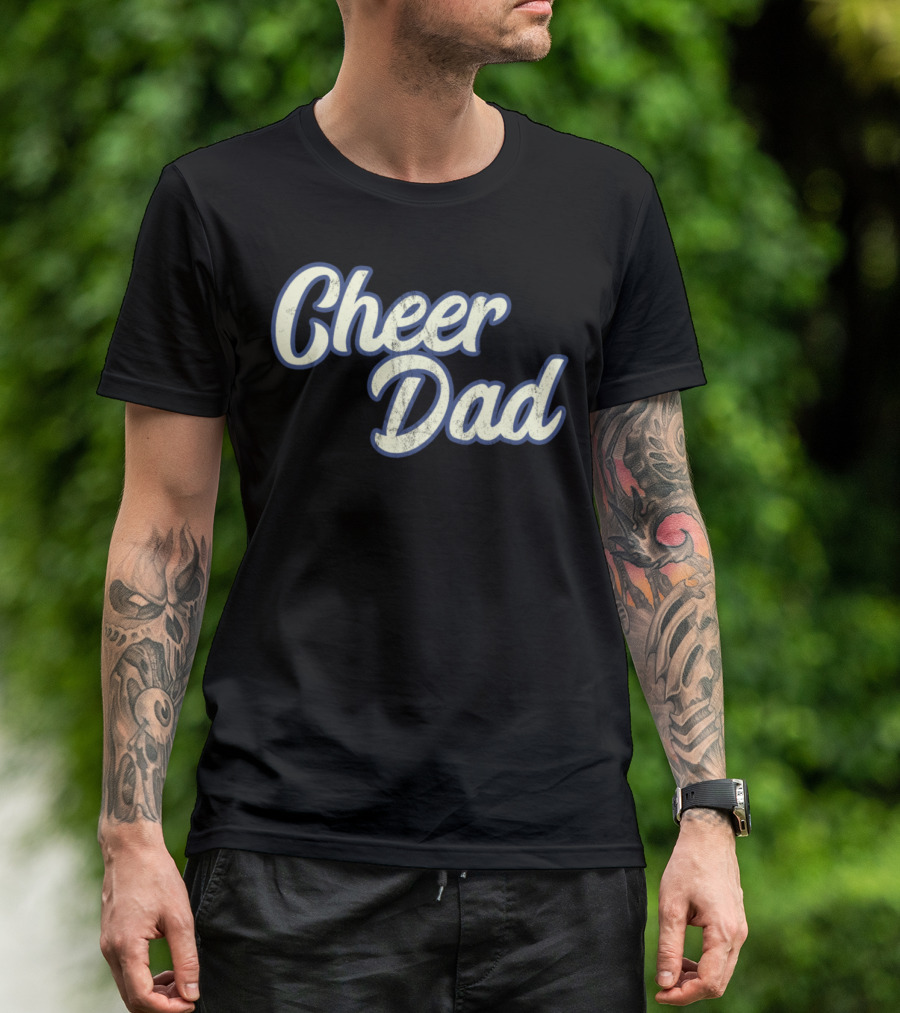 Cheer Dad Distressed Cheerleading T-Shirt