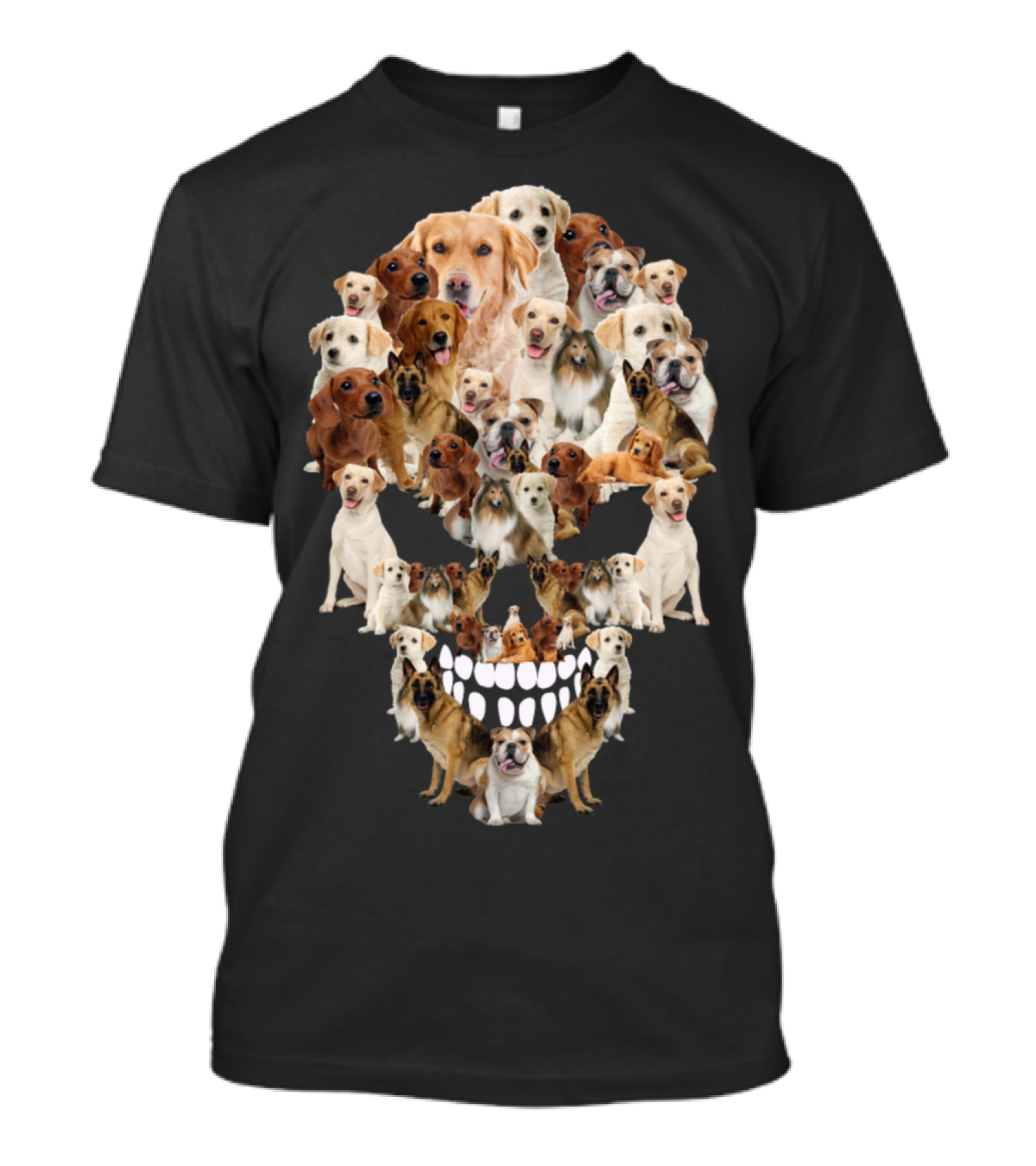 Dog Skull Skeleton Collage With Multiple Dog Breeds T-Shirt