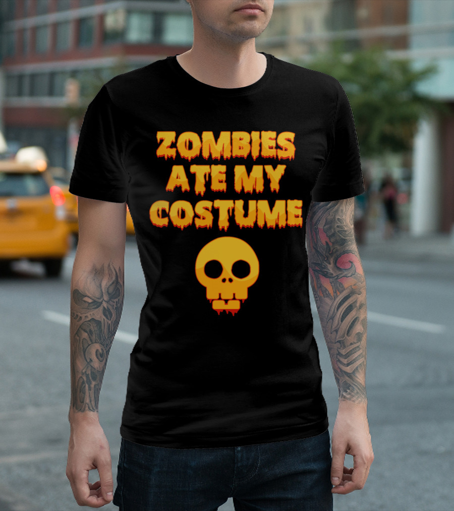 Zombies Ate My Costume Halloween Skull T-Shirt