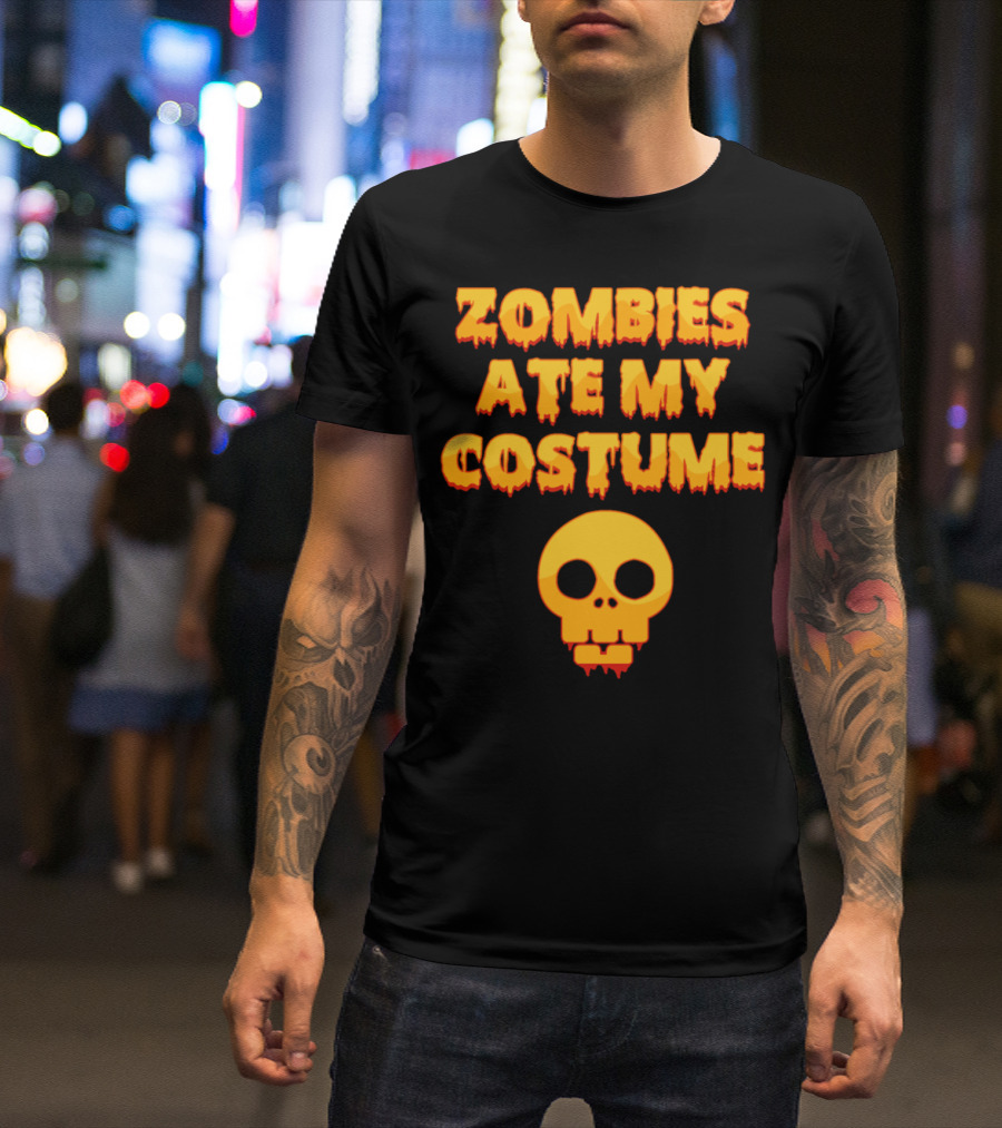 Zombies Ate My Costume Halloween Skull T-Shirt