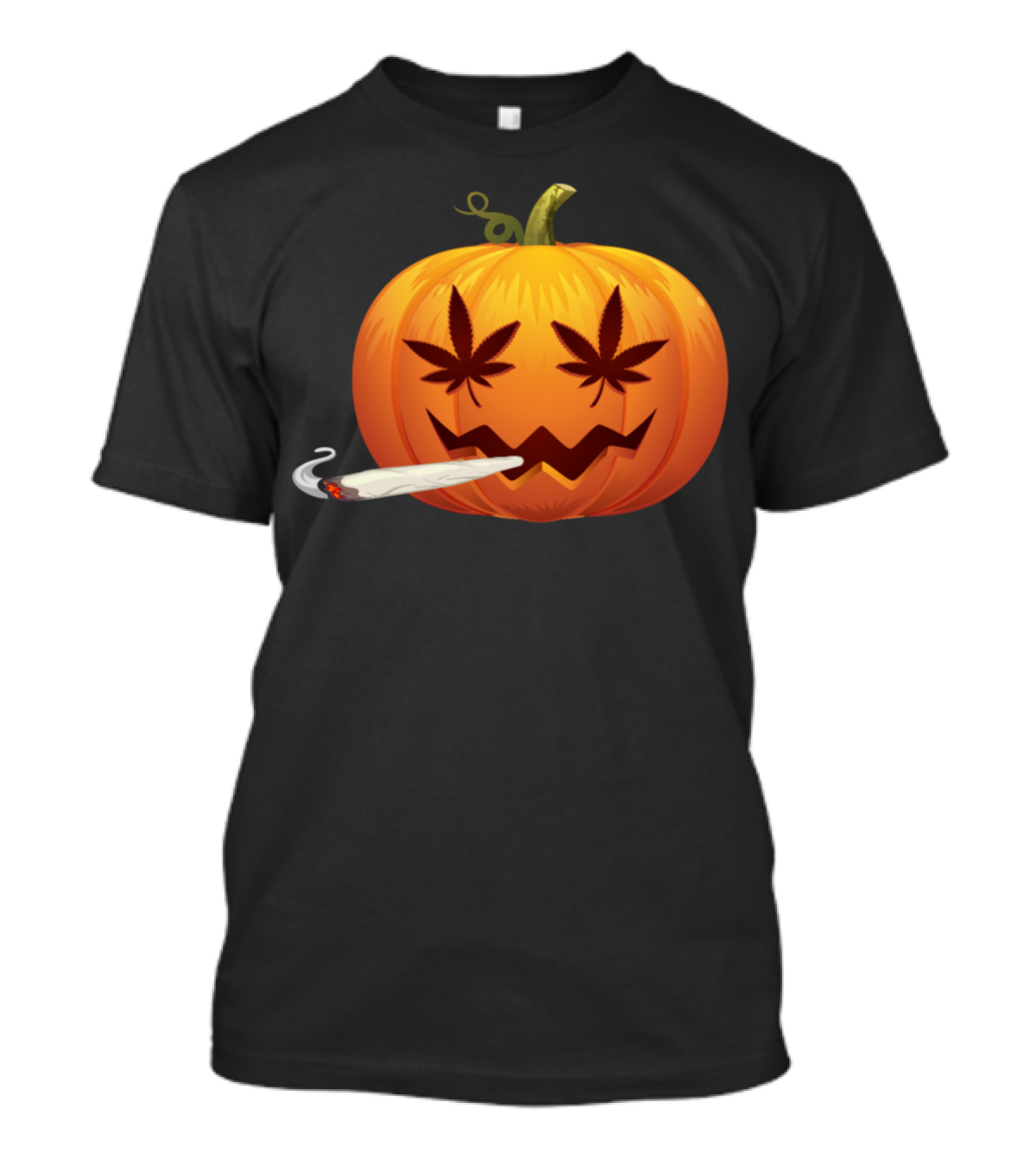 Funny Halloween Marijuana Jack-O'-Lantern Smoking Weed T-Shirt