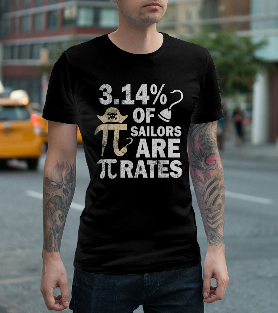 3.14% Of Sailors Are Pi Rates Pirate Math Geek T-Shirt