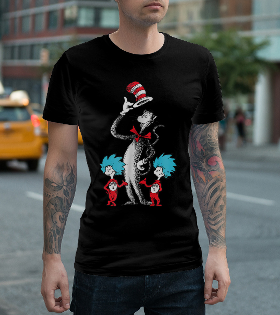 Dr. Seuss Cat in the Hat with Thing 1 and Thing 2 T-Shirt