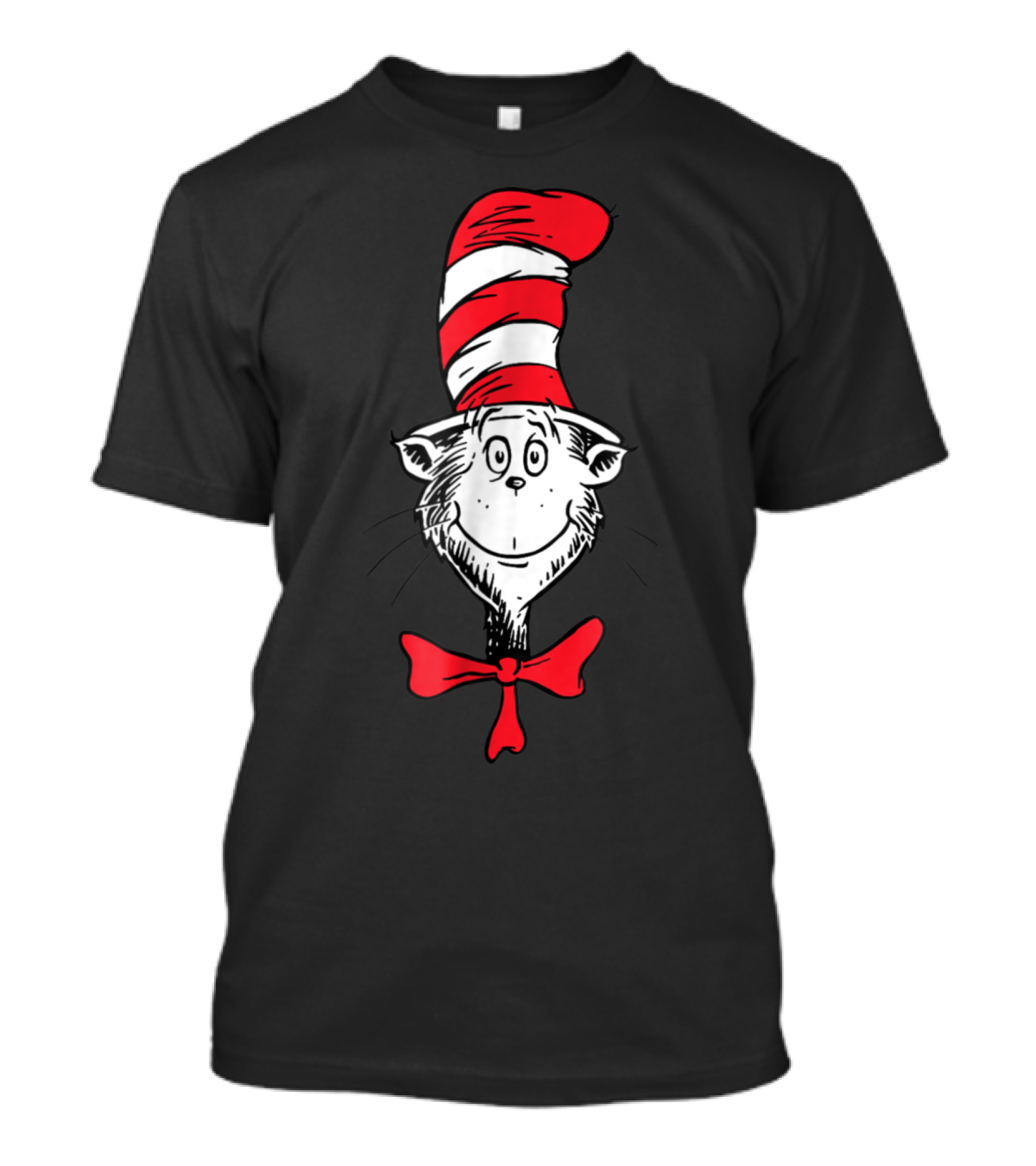 Dr. Seuss Cat In The Hat Red Striped Hat And Bowtie T-Shirt