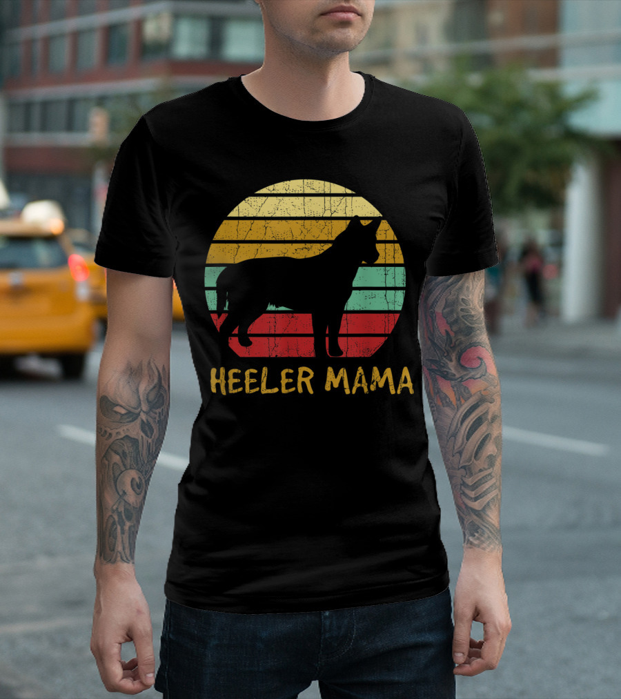Heeler Mama Retro Cattle Dog T-Shirt