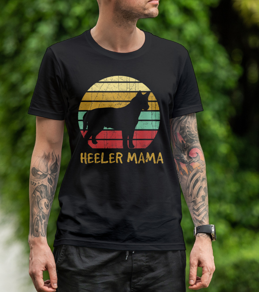 Heeler Mama Retro Cattle Dog T-Shirt
