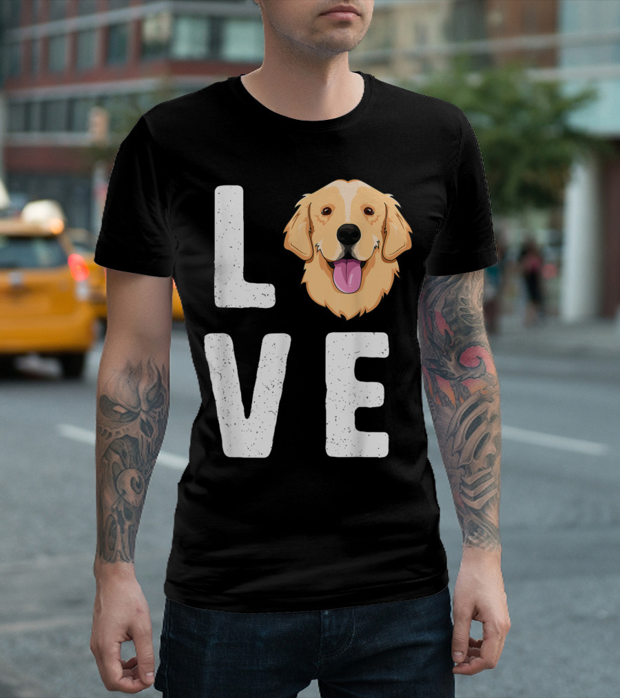 Love Golden Retrievers Dog Pet Kids T-Shirt