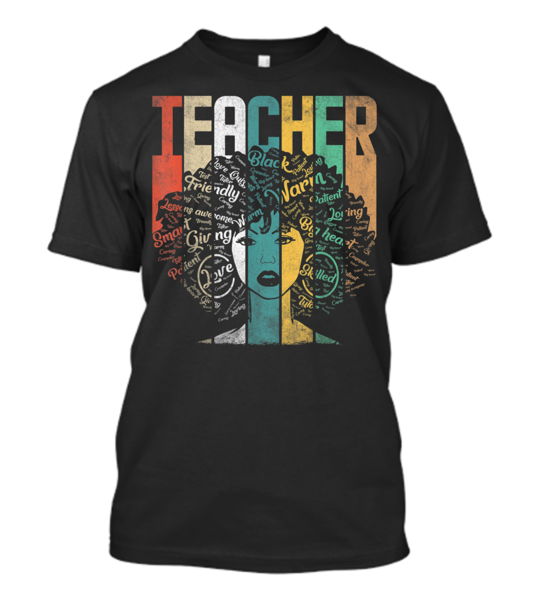 Teacher Black Natural Hair Afro Love Smart Talented T-Shirt