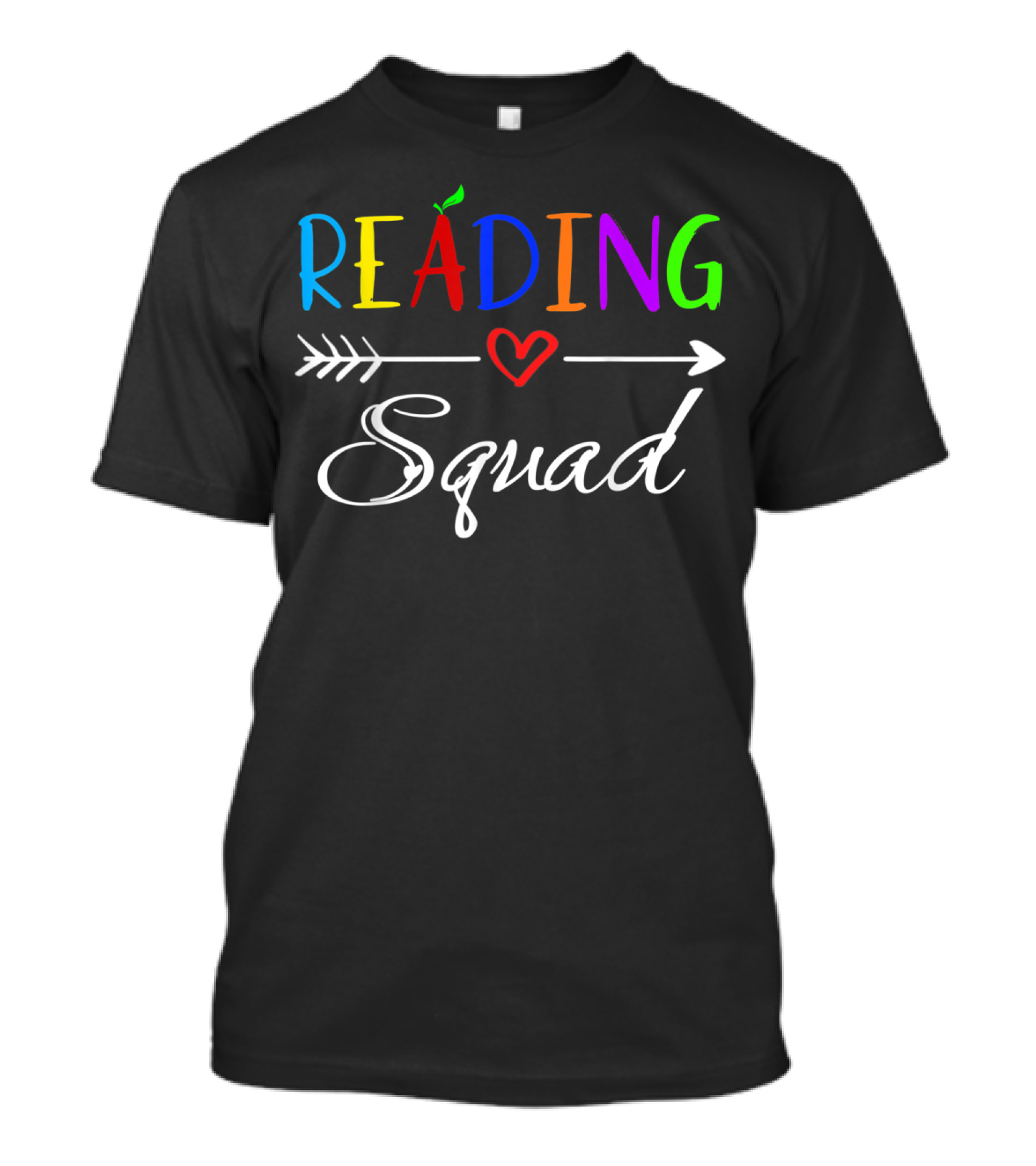 READING SQUAD Teacher Appreciation Heart Arrow T-Shirt