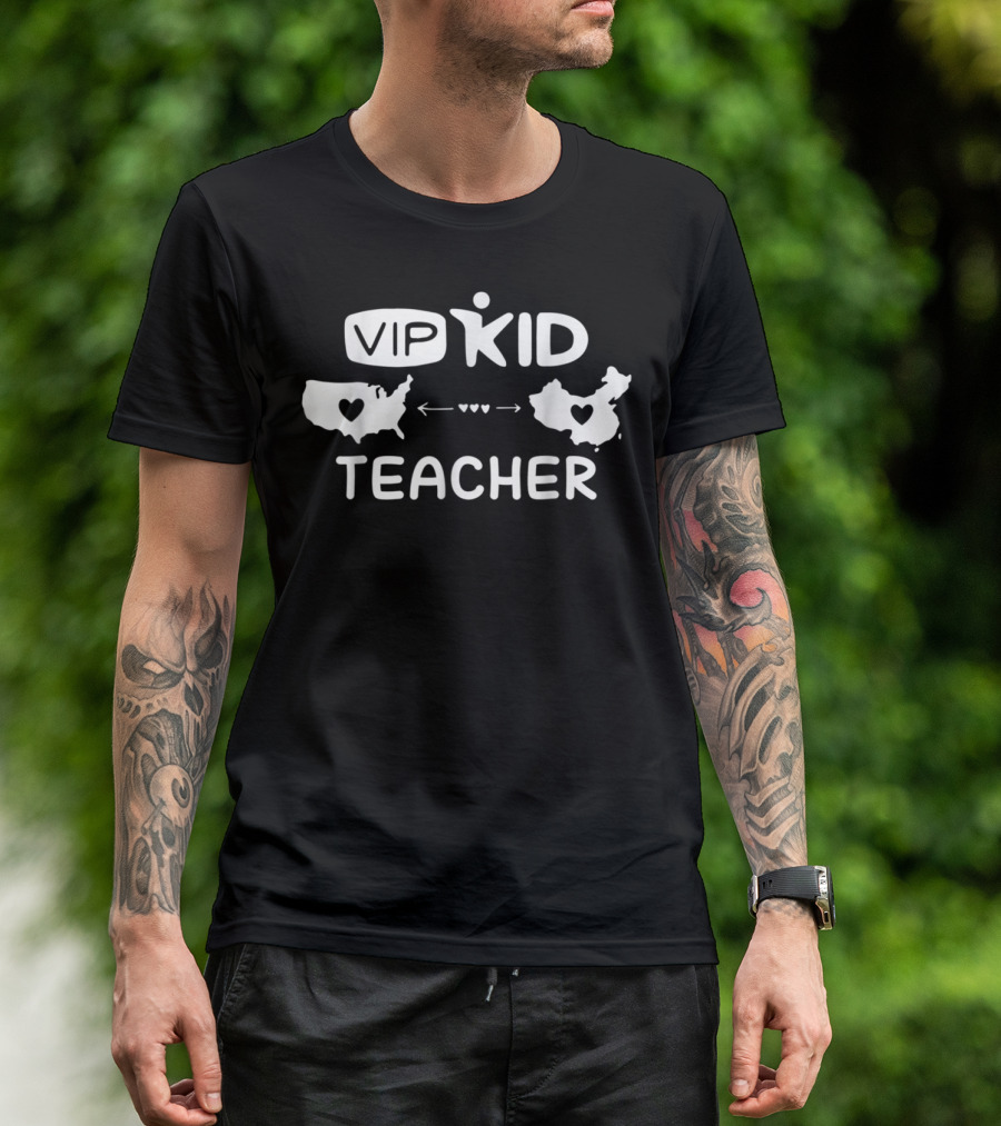 Vipkid Teacher USA China Connection Hearts T-Shirt