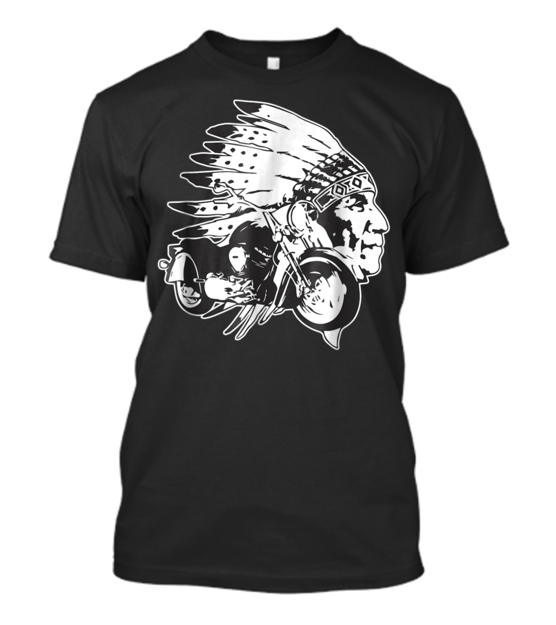 Native American Biker Chief Motorcycle Rider T-Shirt