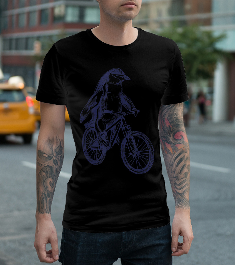 Seembo Penguin Biker Cycling Bicycle Bicycling T-Shirt