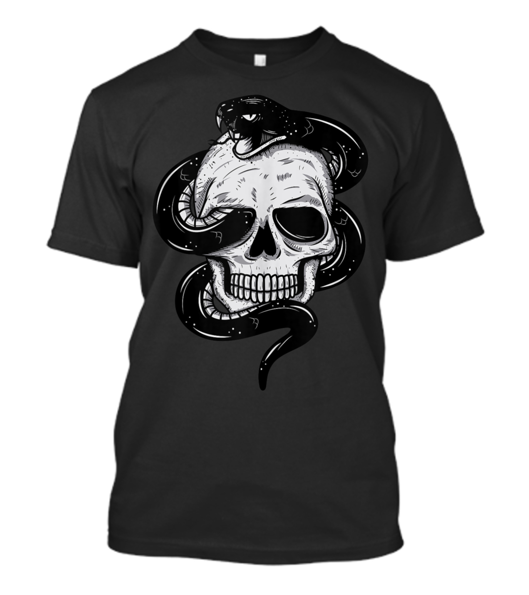 Snake And Skull Tattoo Biker T-Shirt