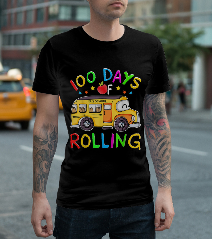 100 Days of Rolling School Bus T-Shirt
