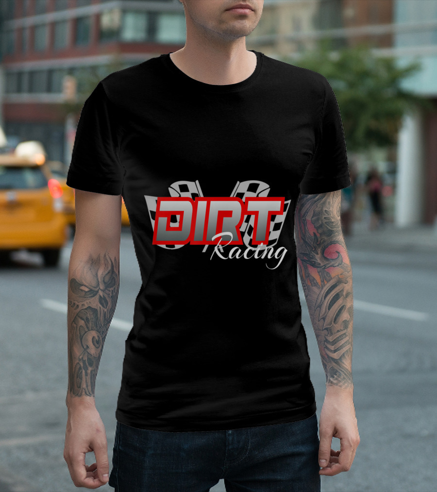 Dirt Racing Checkered Flags Modified Sprint Car Dirt Track Racing T-Shirt