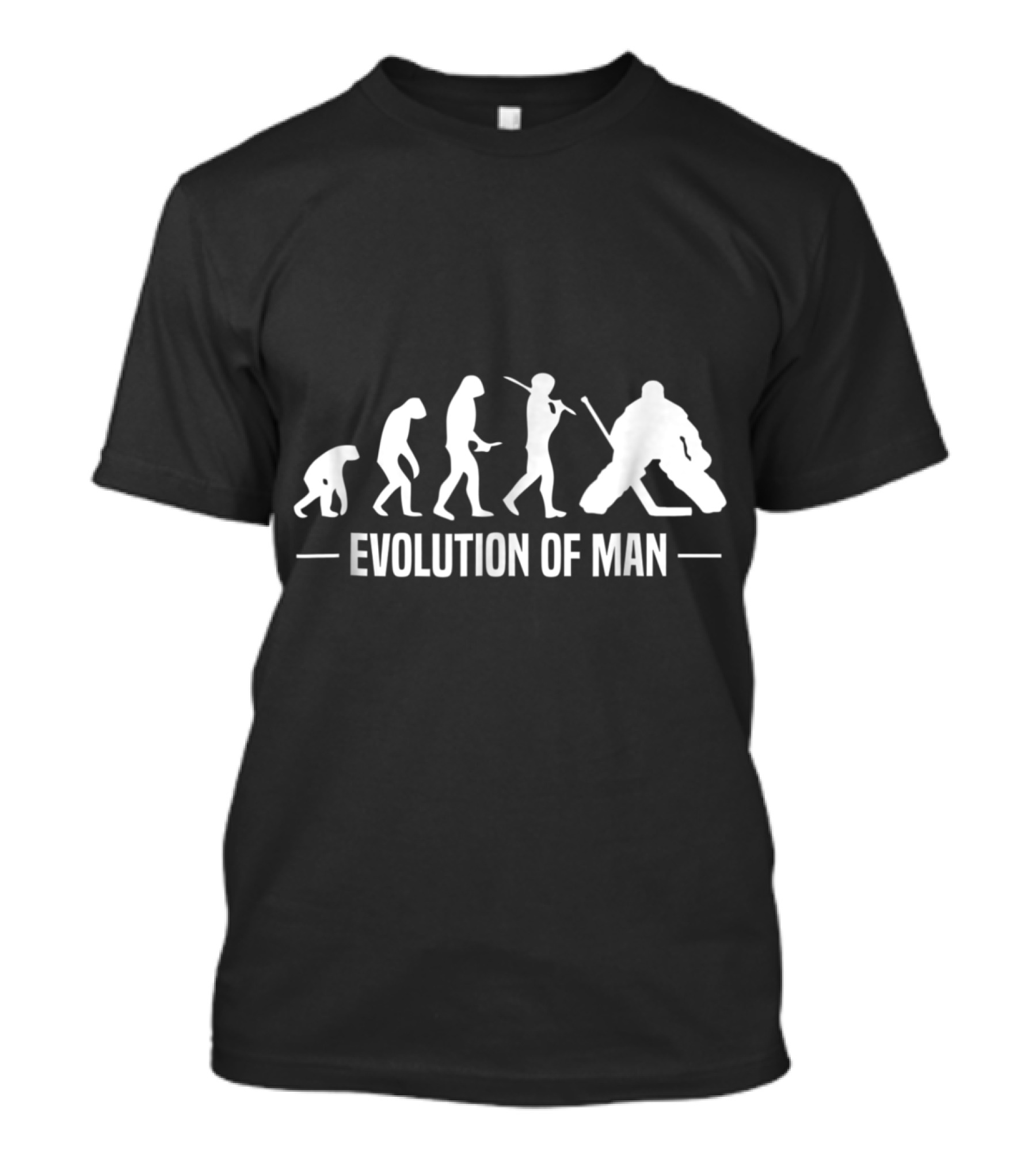 Evolution Of Man Hockey Goalie Funny Humor Player Progression T-Shirt