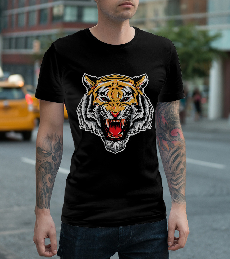 Fierce Tiger Face Roaring T-Shirt