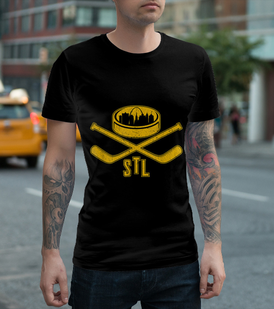 STL Vintage St. Louis Hockey Skyline T-Shirt