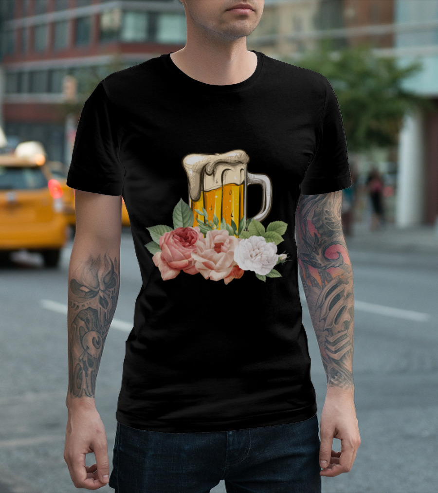 Just A Girl Who Loves Beer Roses Beer Mug T-Shirt