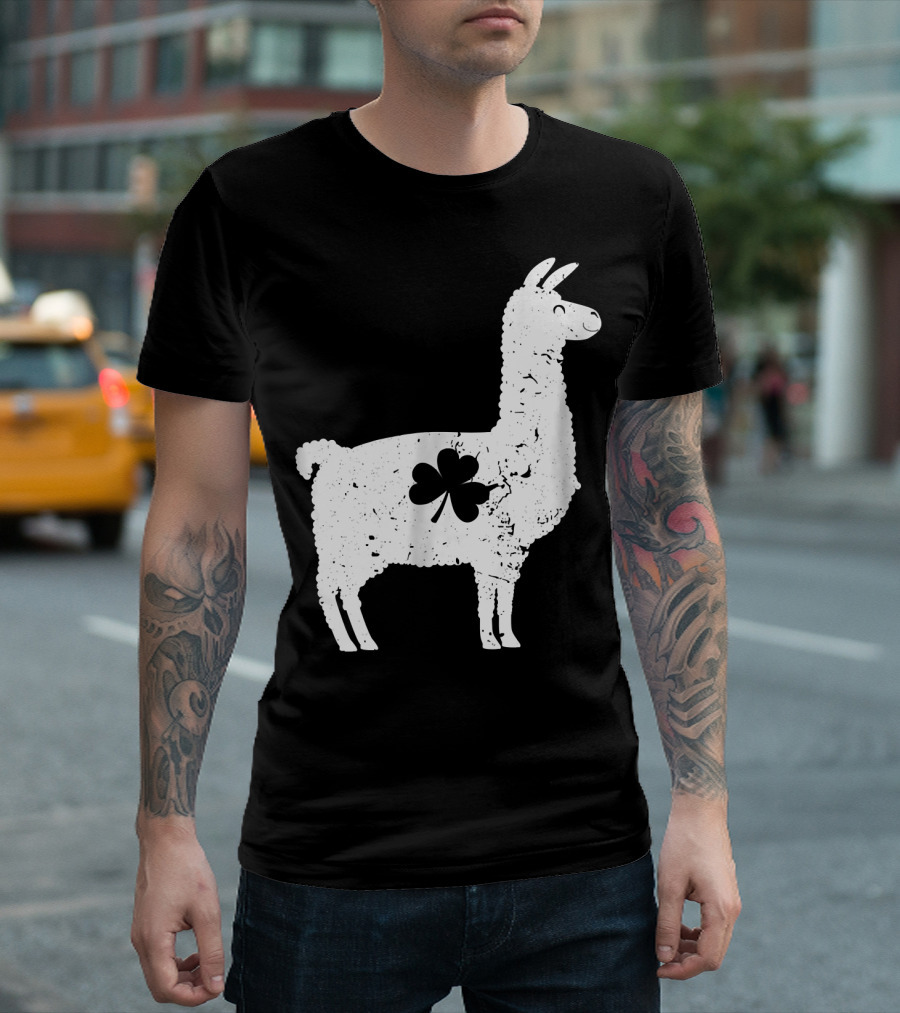 Llama Shamrock Llama Saint Patrick's Day Shamrock T-Shirt