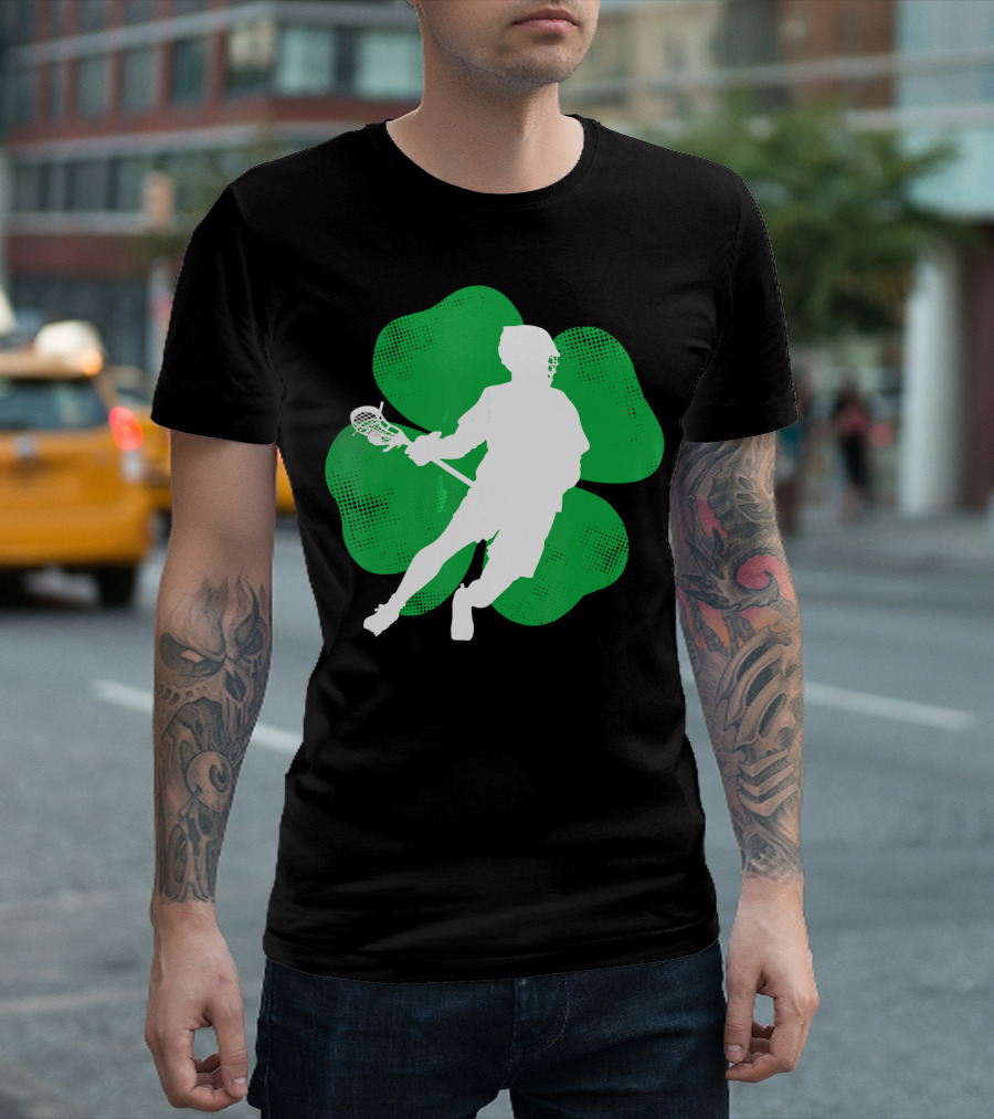St Patrick's Day Irish Lacrosse Lover Clover T-Shirt