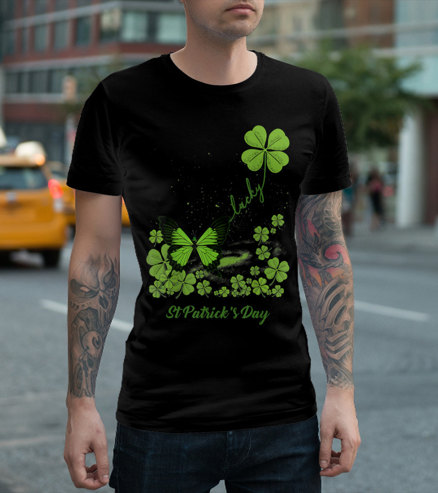 Lucky Butterfly Shamrock St Patrick's Day T-Shirt