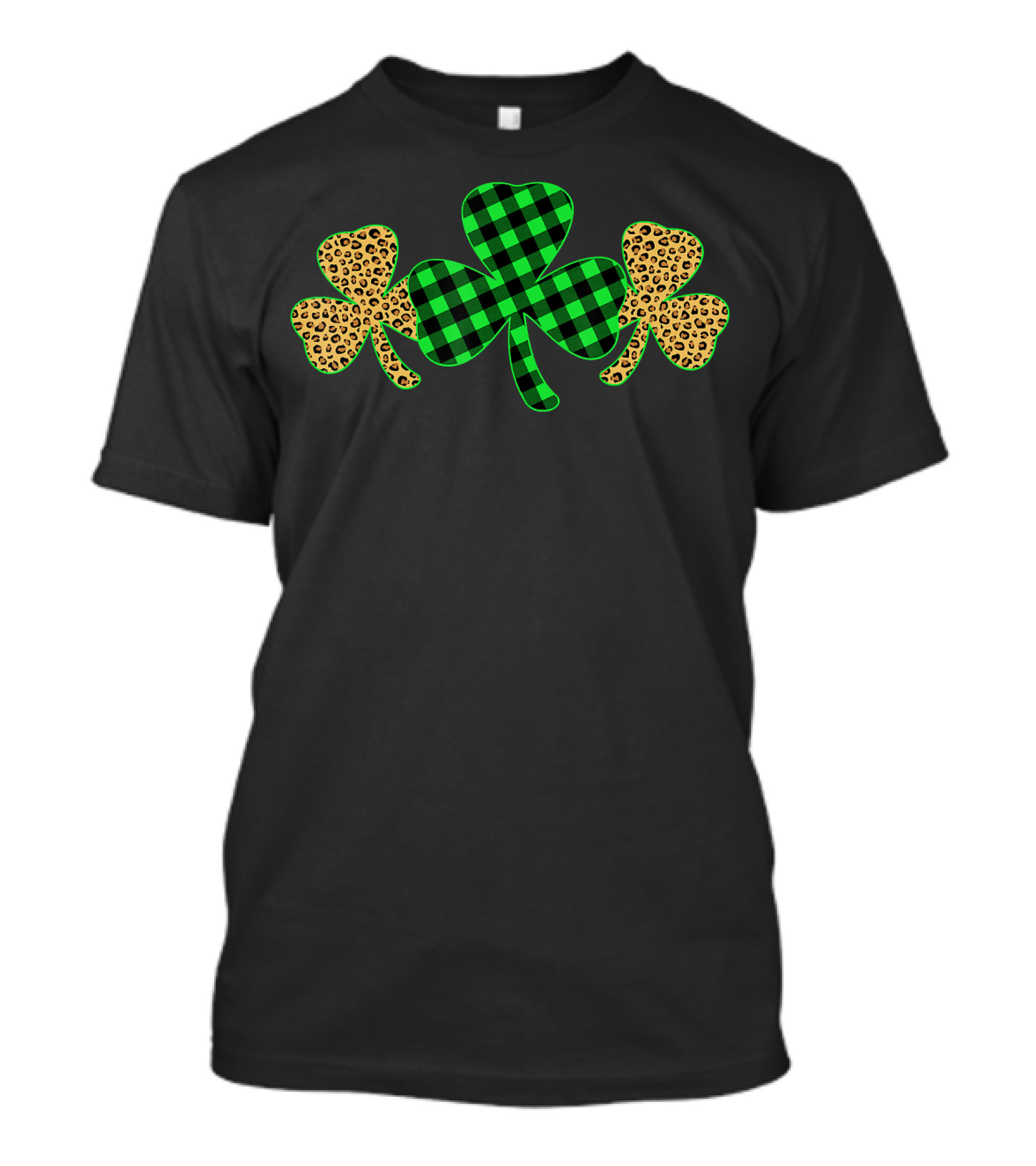 Shamrock Leopard Plaid Clover Women T-Shirt