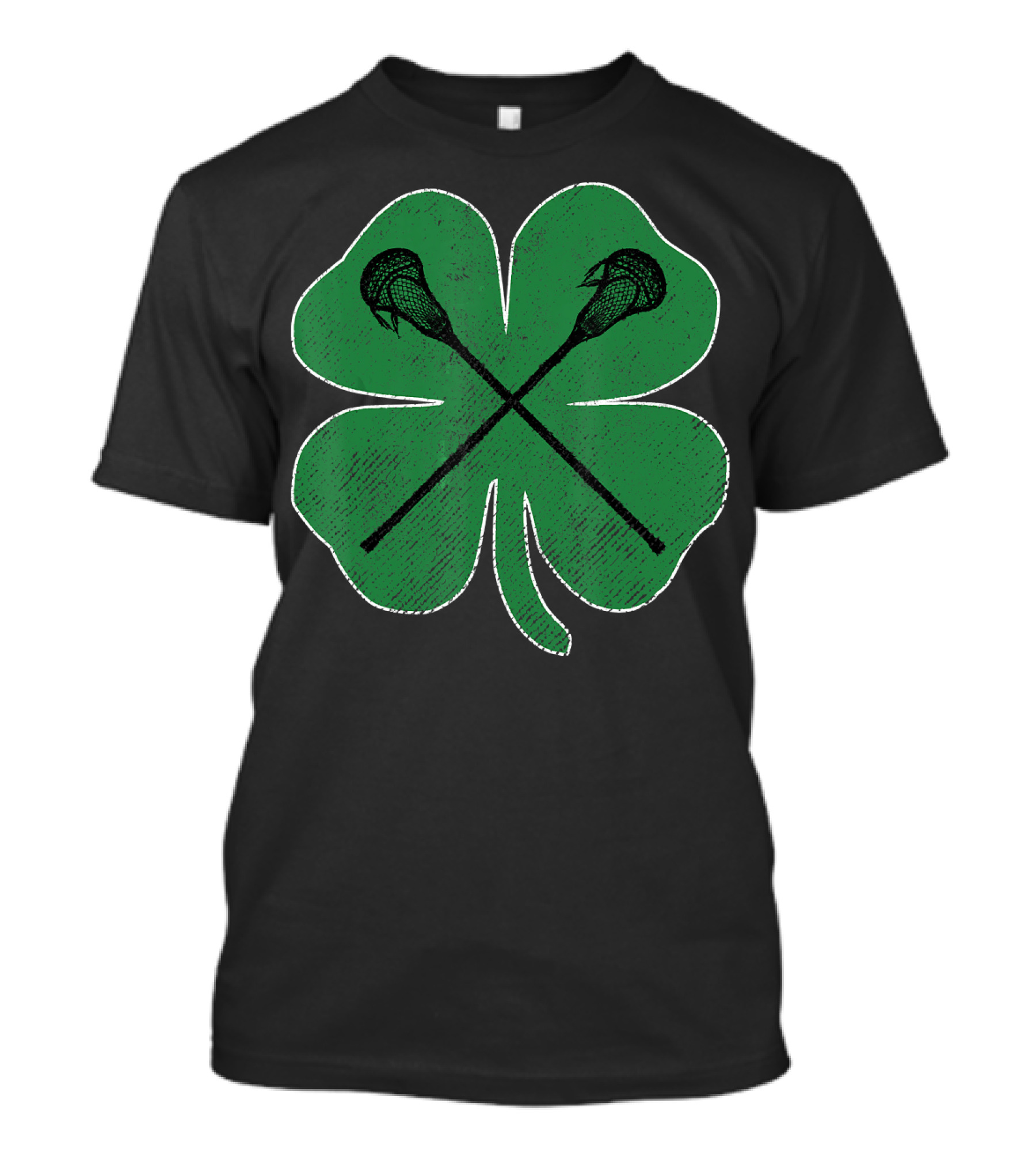 St Patrick's Day Green Shamrock With Lacrosse Sticks Irish T-Shirt