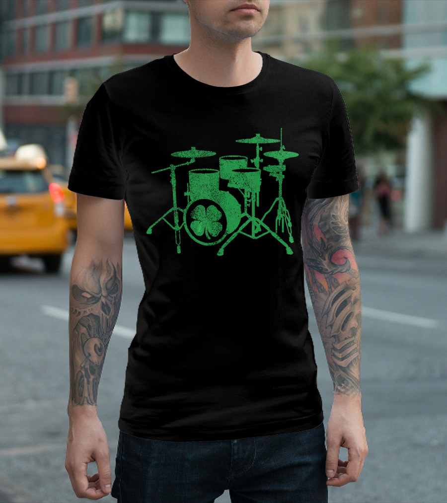 St Patrick's Day Irish Green Drum Kit With Shamrock T-Shirt