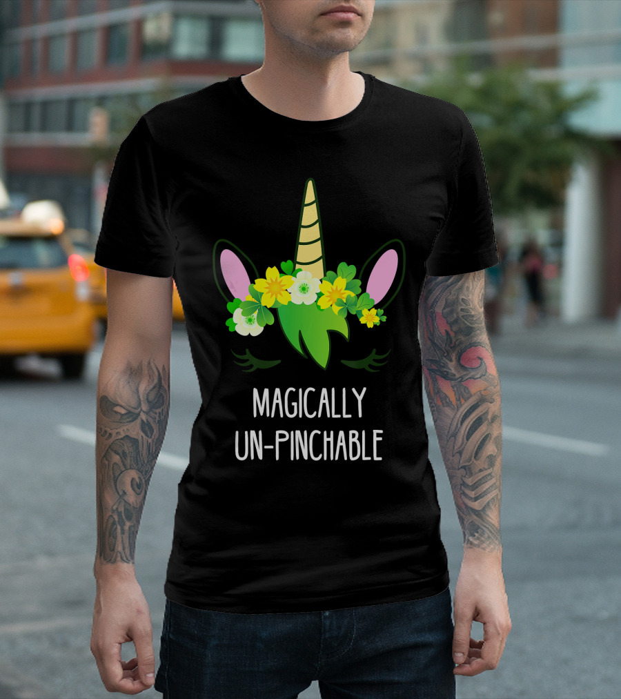 St Patrick's Day Unicorn Magically Un-Pinchable Lepricorn T-Shirt