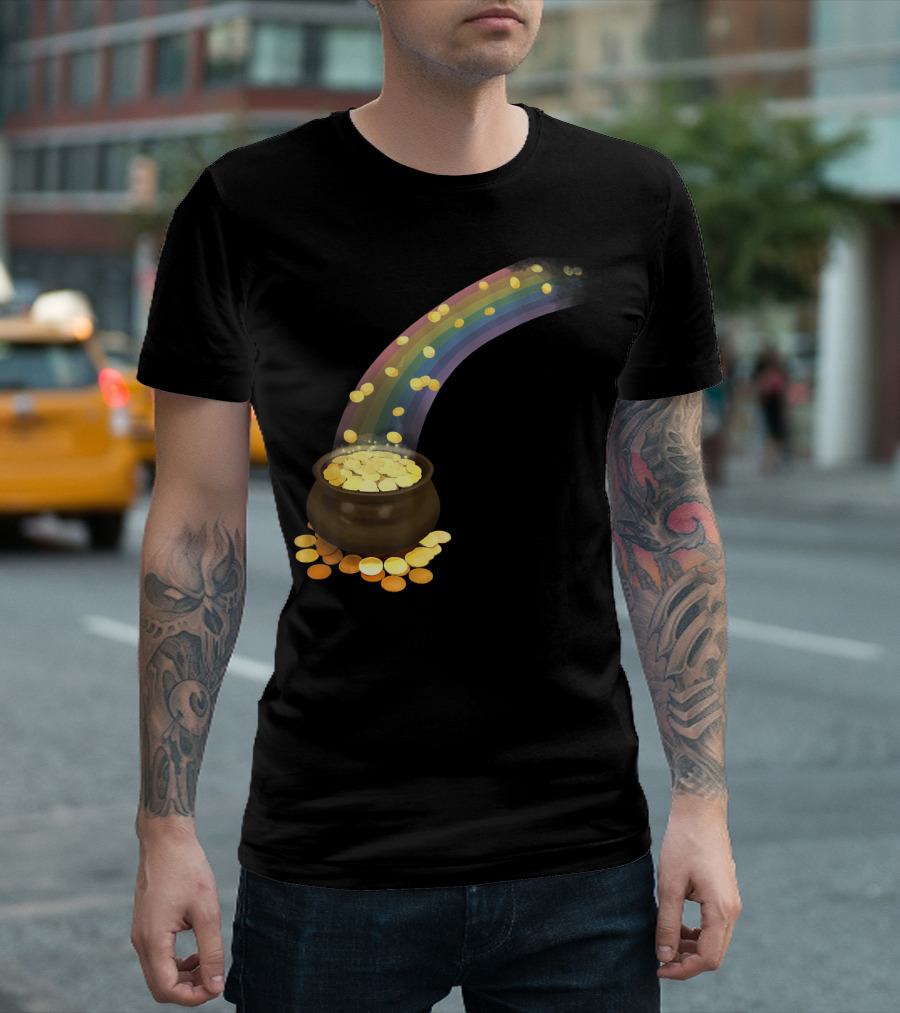 St Patrick's Day Rainbow Pot Of Gold T-Shirt