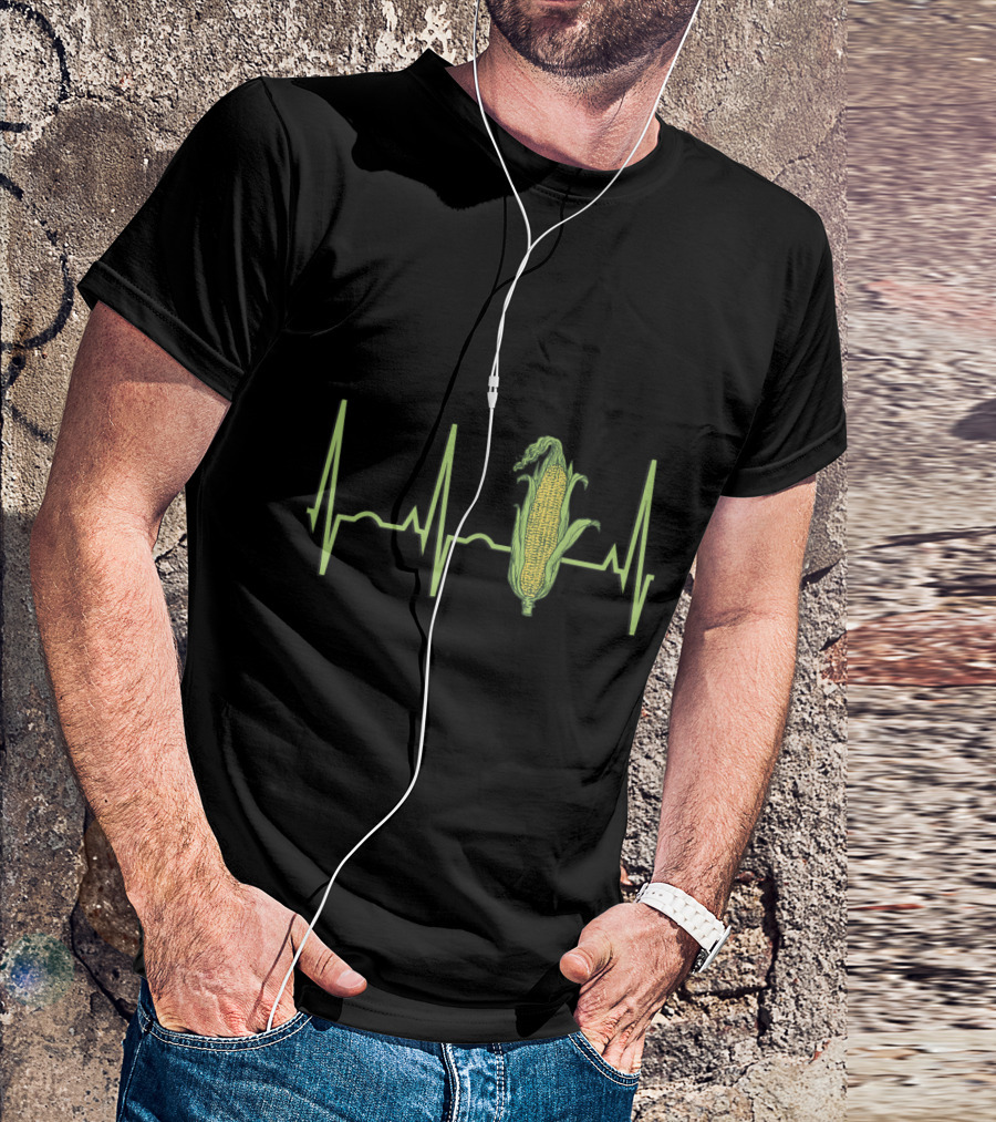 Corn Heartbeat Best For Corn Farmers Pulsing With Corn Love T-Shirt