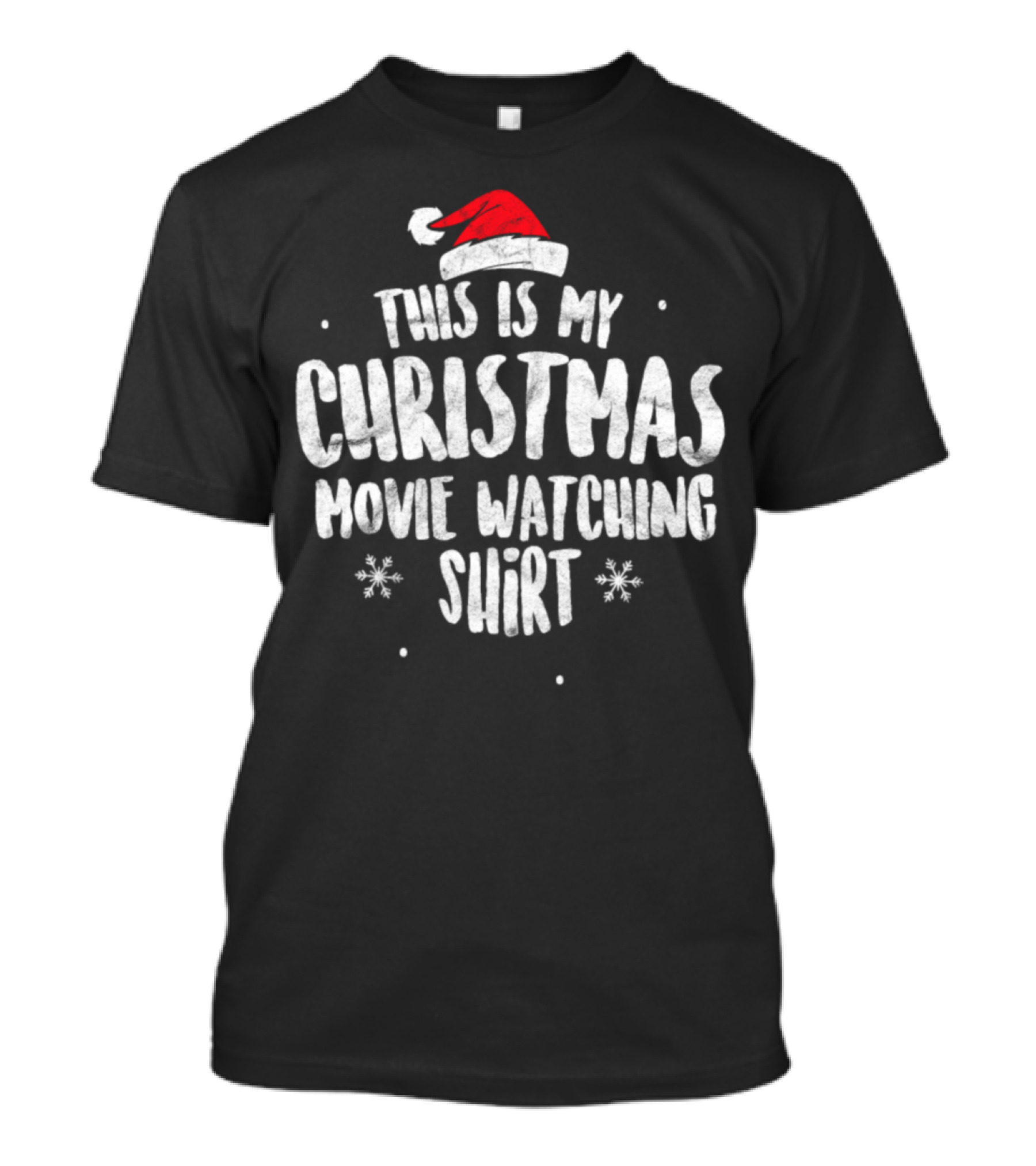 This Is My Christmas Movie Watching Shirt Santa Hat Vintage Xmas T-Shirt