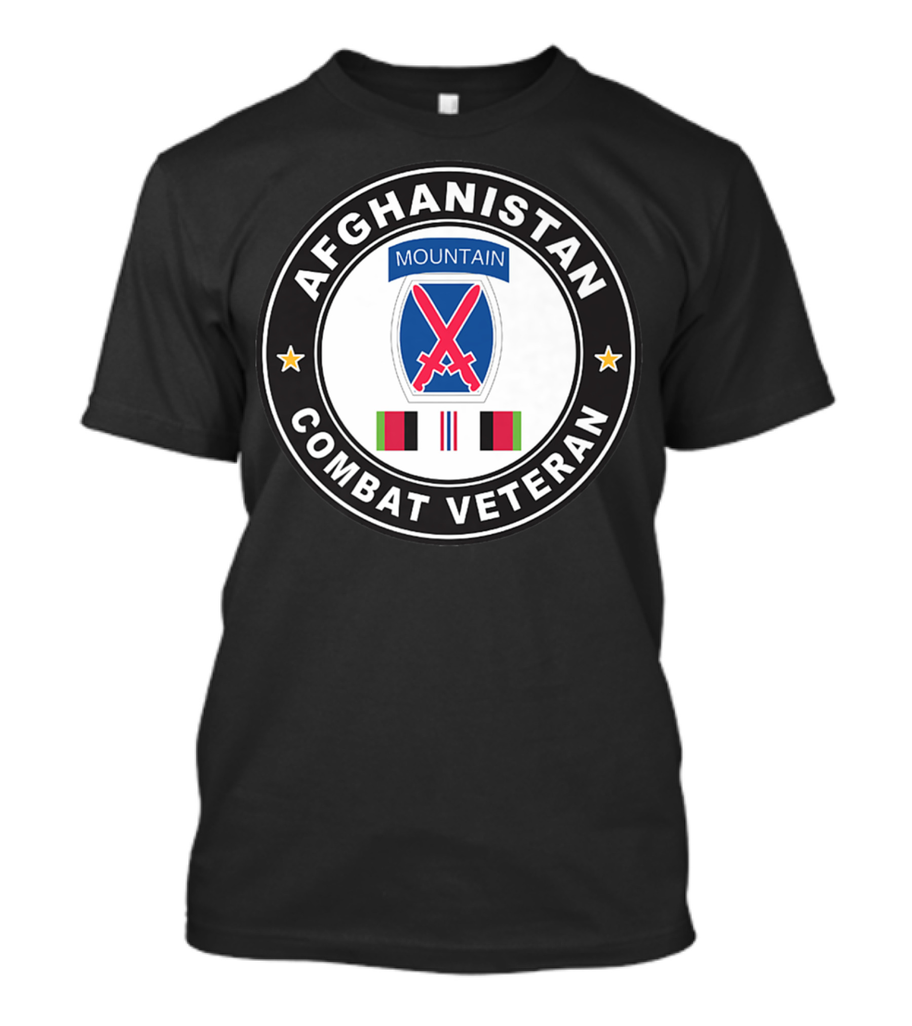 Afghanistan 10th Mountain Division Combat Veteran Badge T-Shirt
