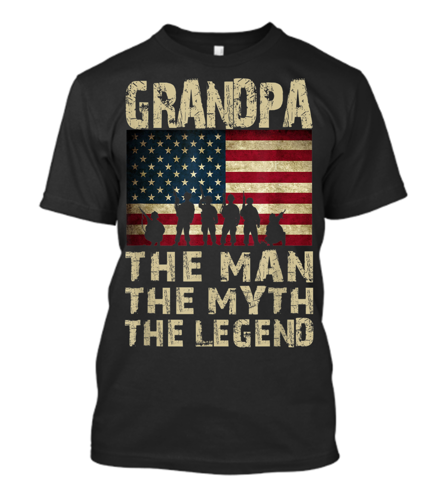 Grandpa American Flag The Man The Myth The Legend T-Shirt