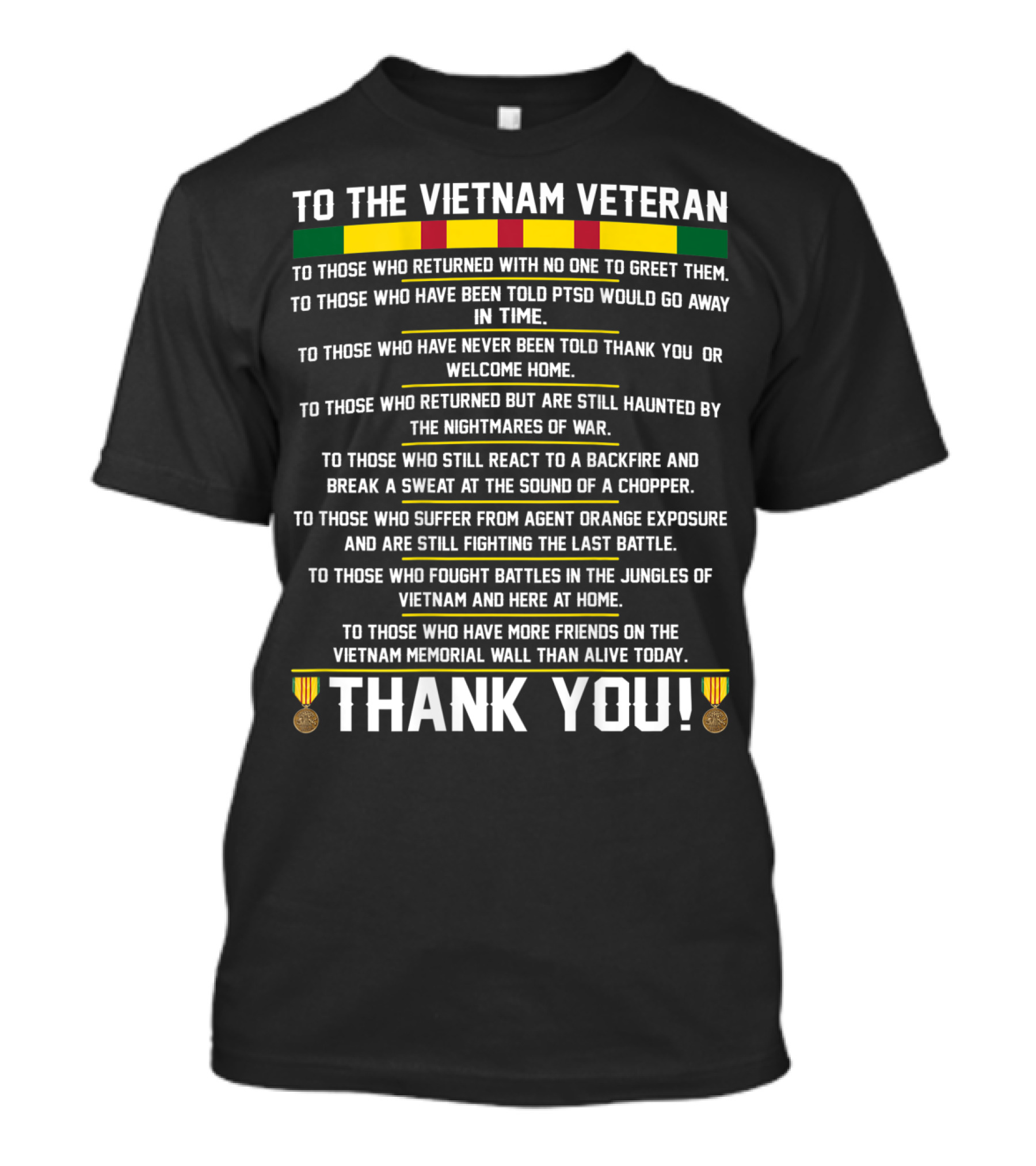 Mens Thank You To The Vietnam Veteran Welcome Home Thank You T-Shirt