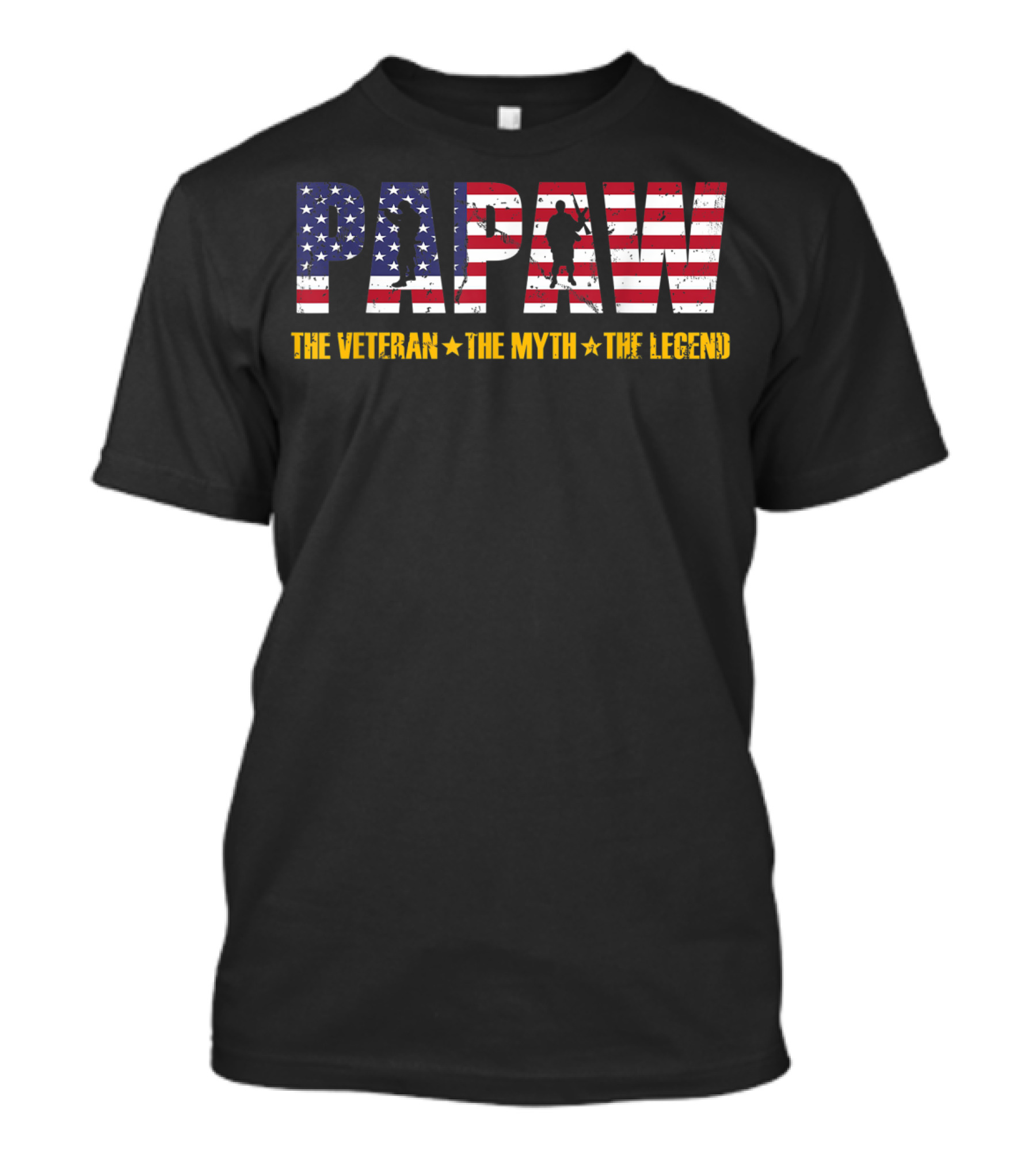 Papaw The Veteran The Myth The Legend American Flag T-Shirt