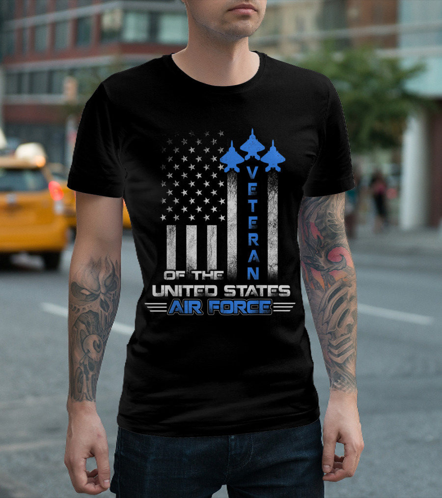 Veteran United States Air Force USAF Flag Jets T-Shirt