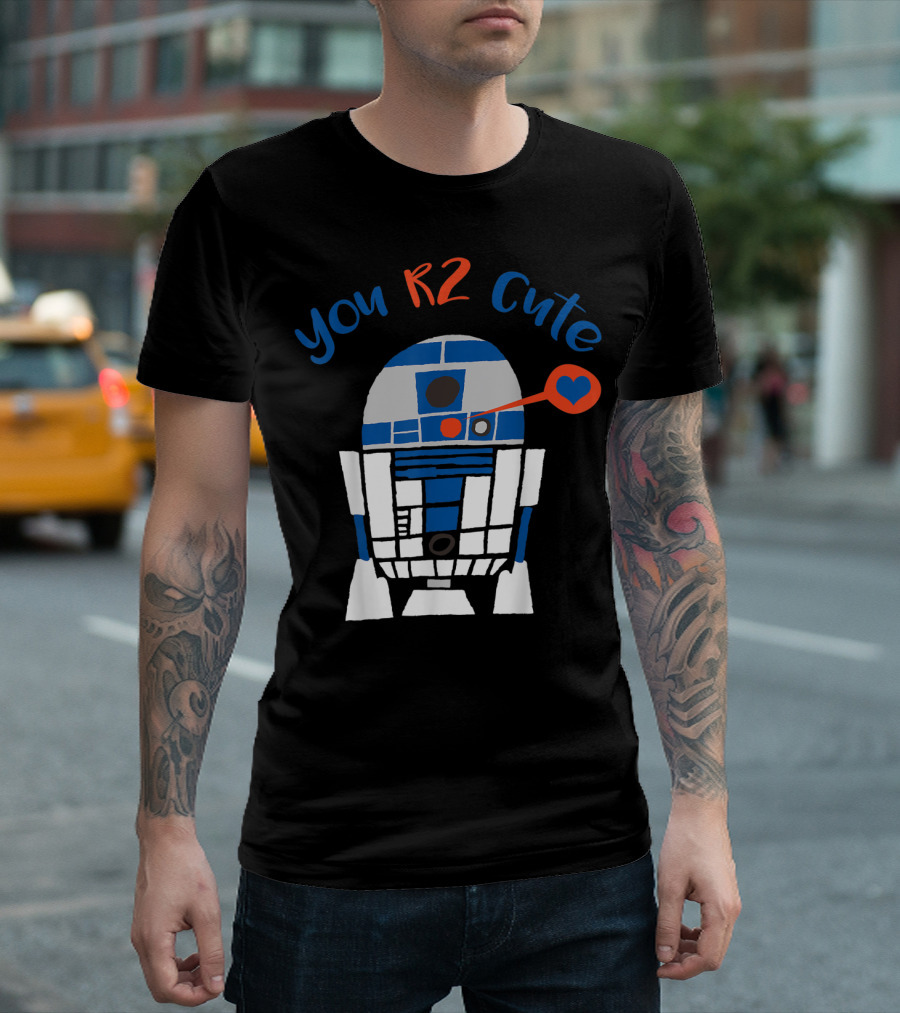 You R2 Cute Star Wars R2D2 Robot with Heart T-Shirt
