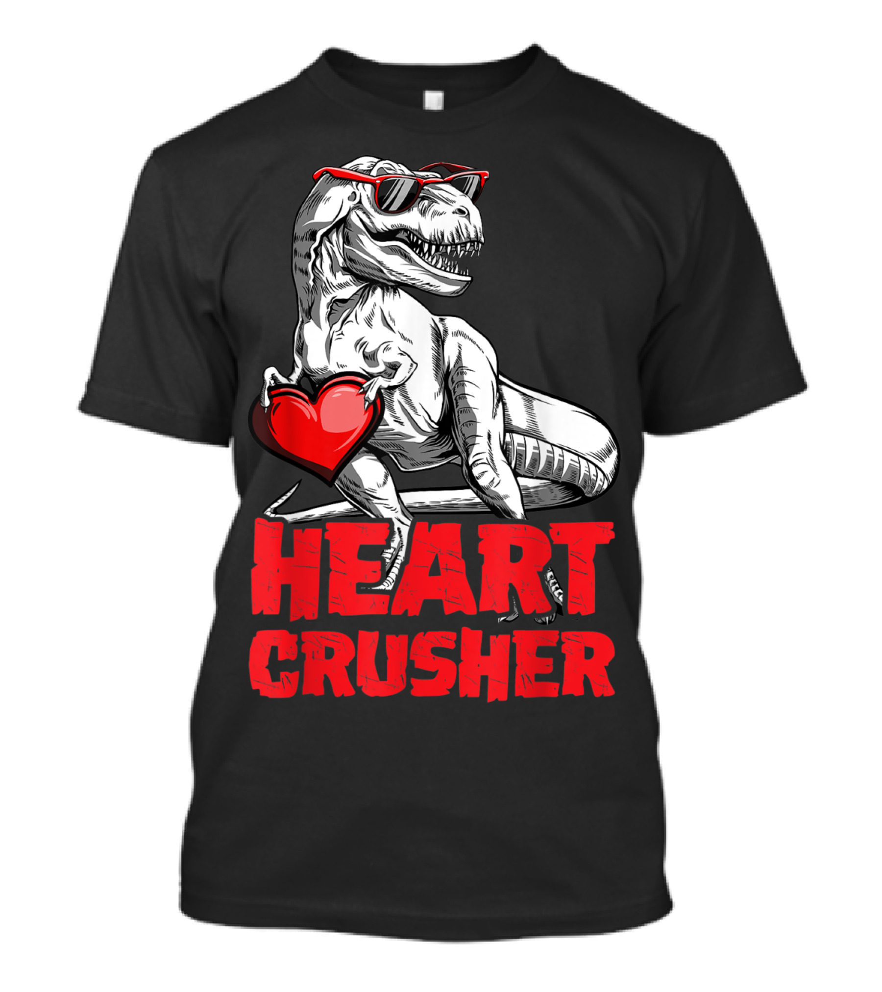 Heart Crusher Valentines Day Dinosaur T-Shirt