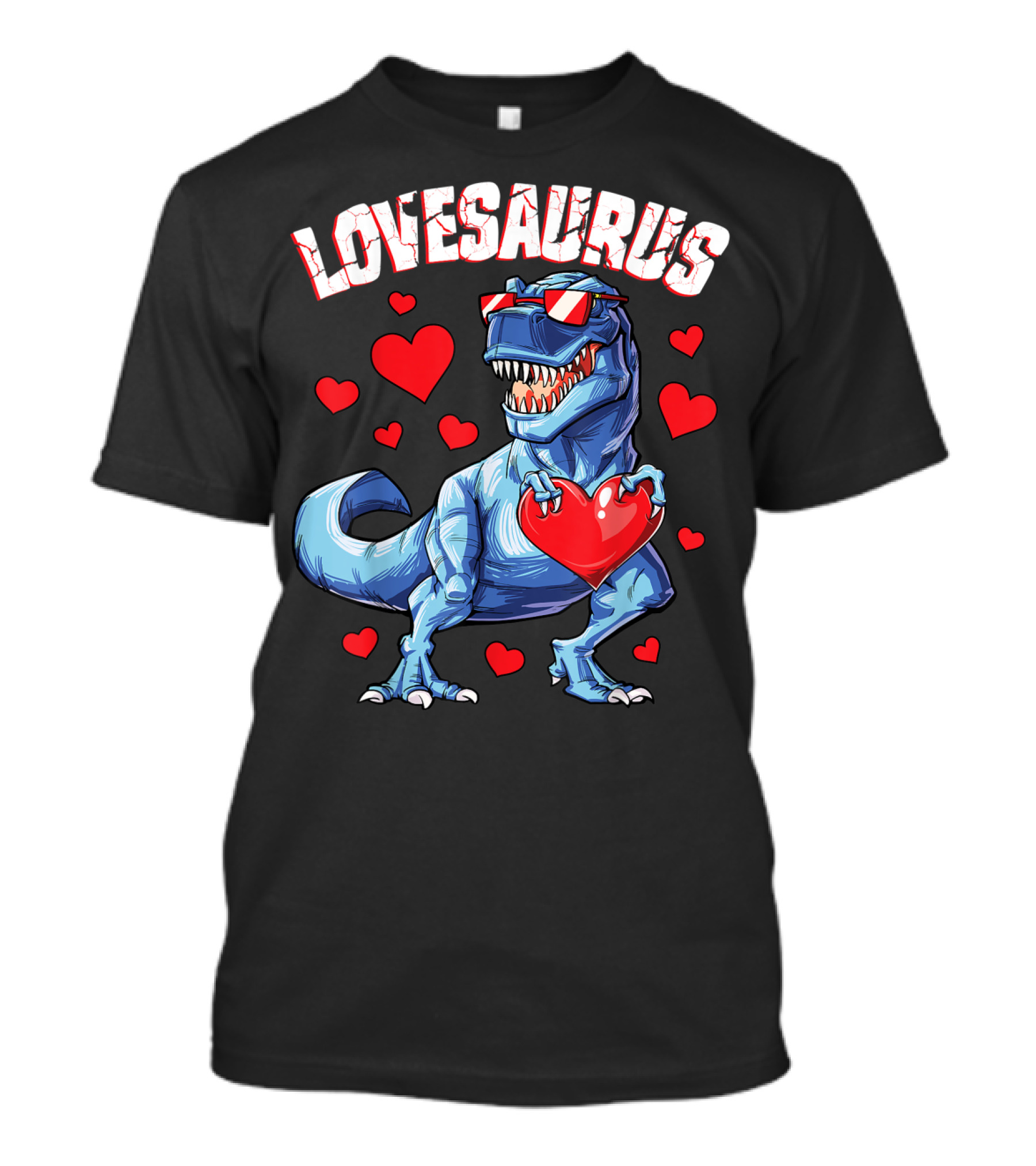 Lovesaurus Dinosaur Valentines Day Hearts T-Shirt