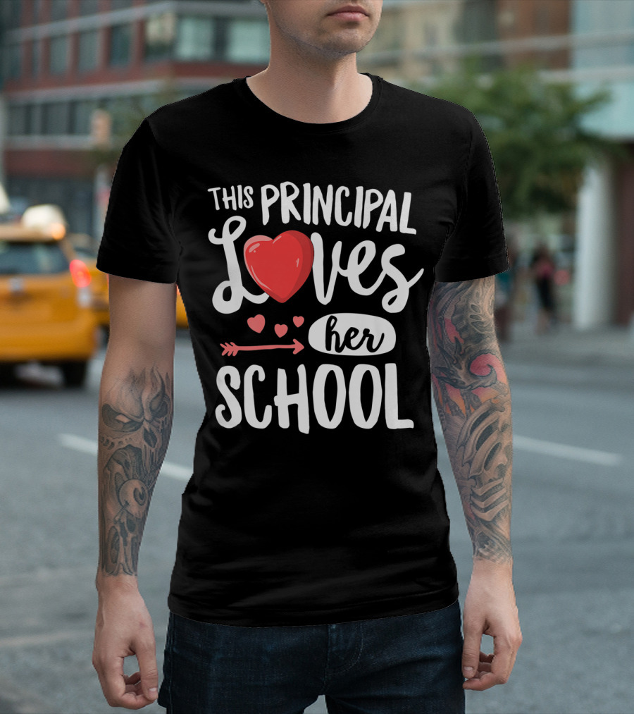 This Principal Loves Her School Valentines Arrow Heart T-Shirt